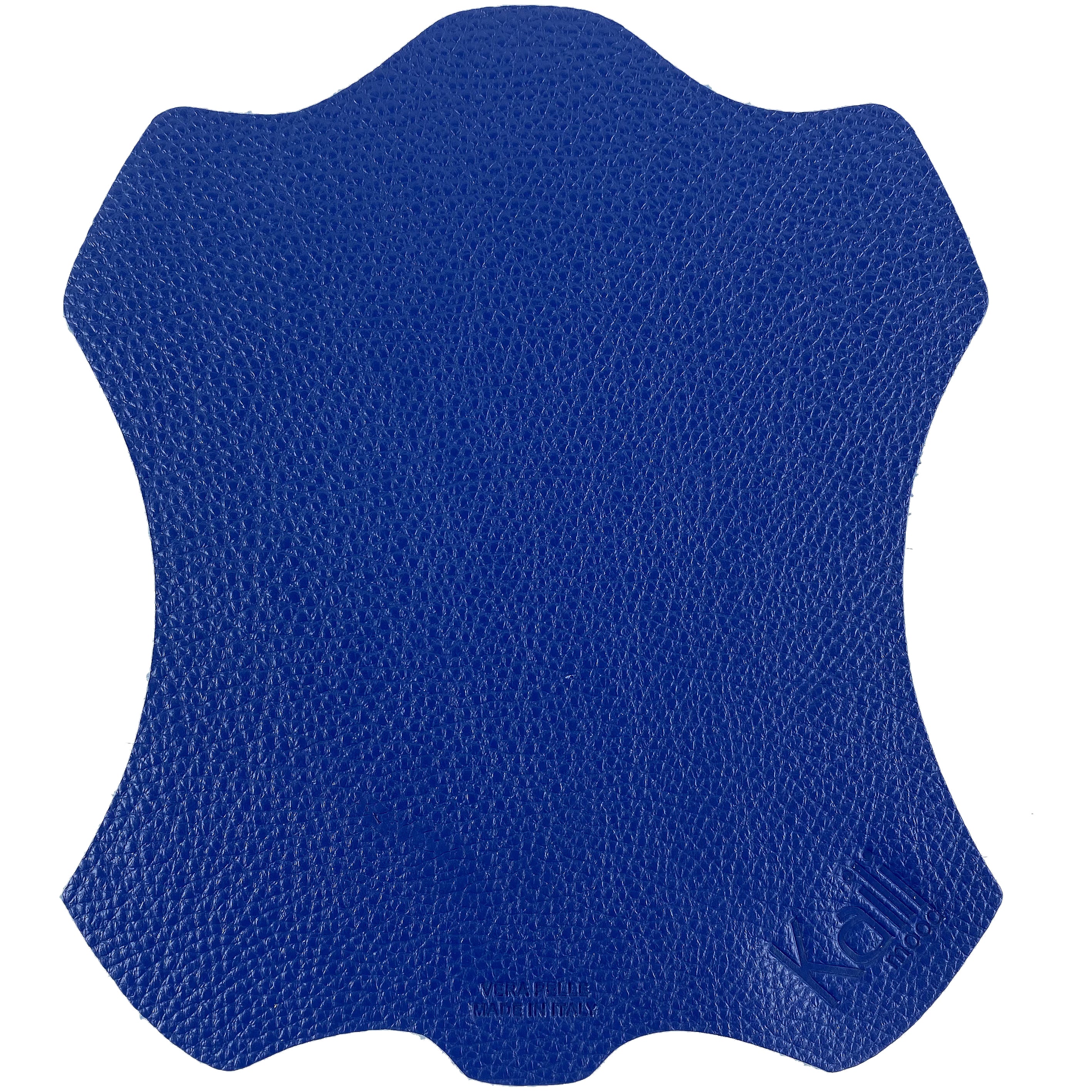 K0001DB | Mouse Pad Made in Italy Full grain genuine leather, dollar grain - Blue color - Size: 20 x 23 cm - Package: Tnt tubular bag