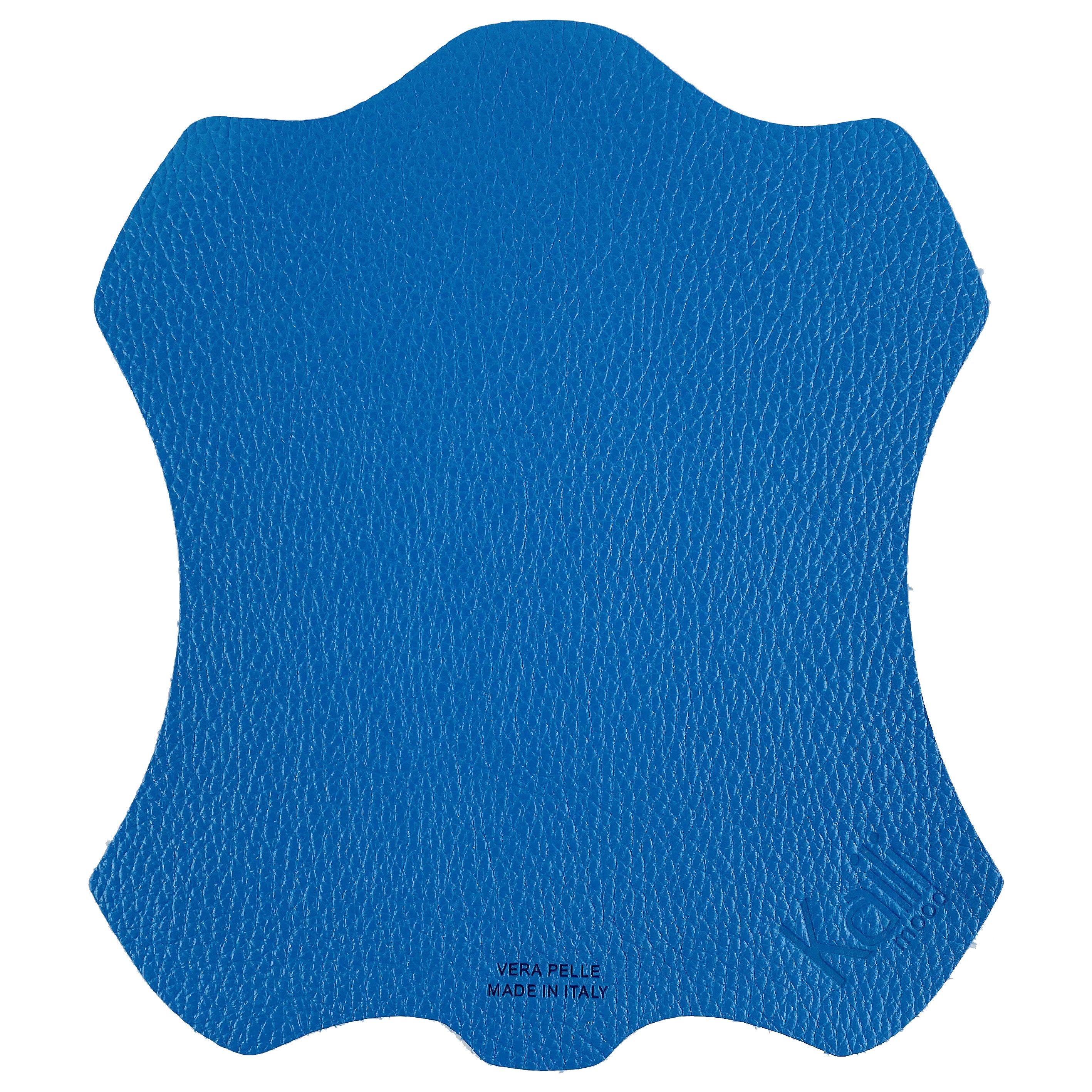 K0001OB | Mouse Pad Made in Italy Genuine Full Grain Leather, Dollar Grain - Light Blue Color - Size: 20 x 23 cm - Package: Tnt Tubular Bag
