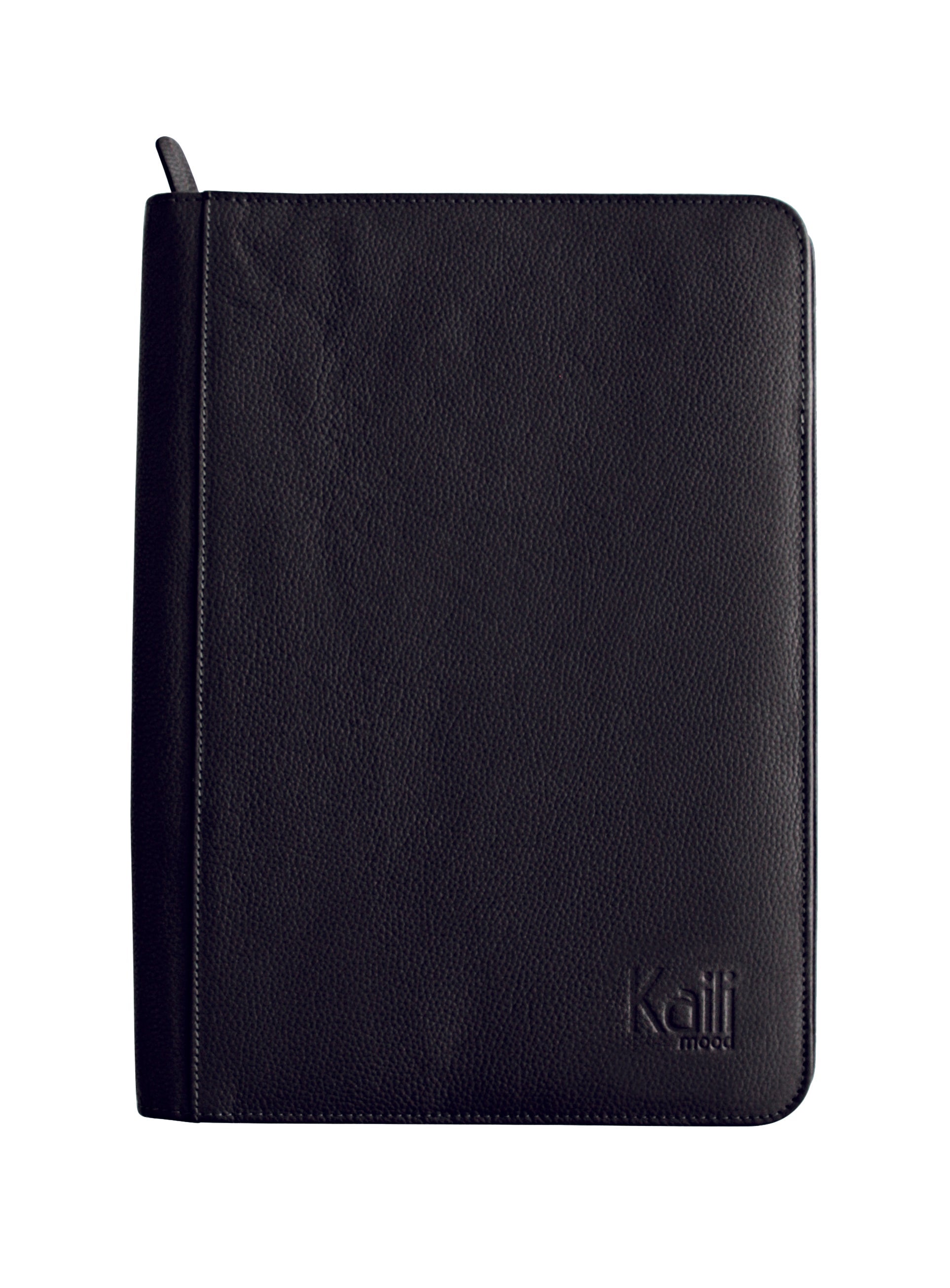 K0002AB | A4 size notepad holder in genuine full grain leather, dollar grain - Black color - Size: cm 24 x 32 x 2 - Package: Tnt bag