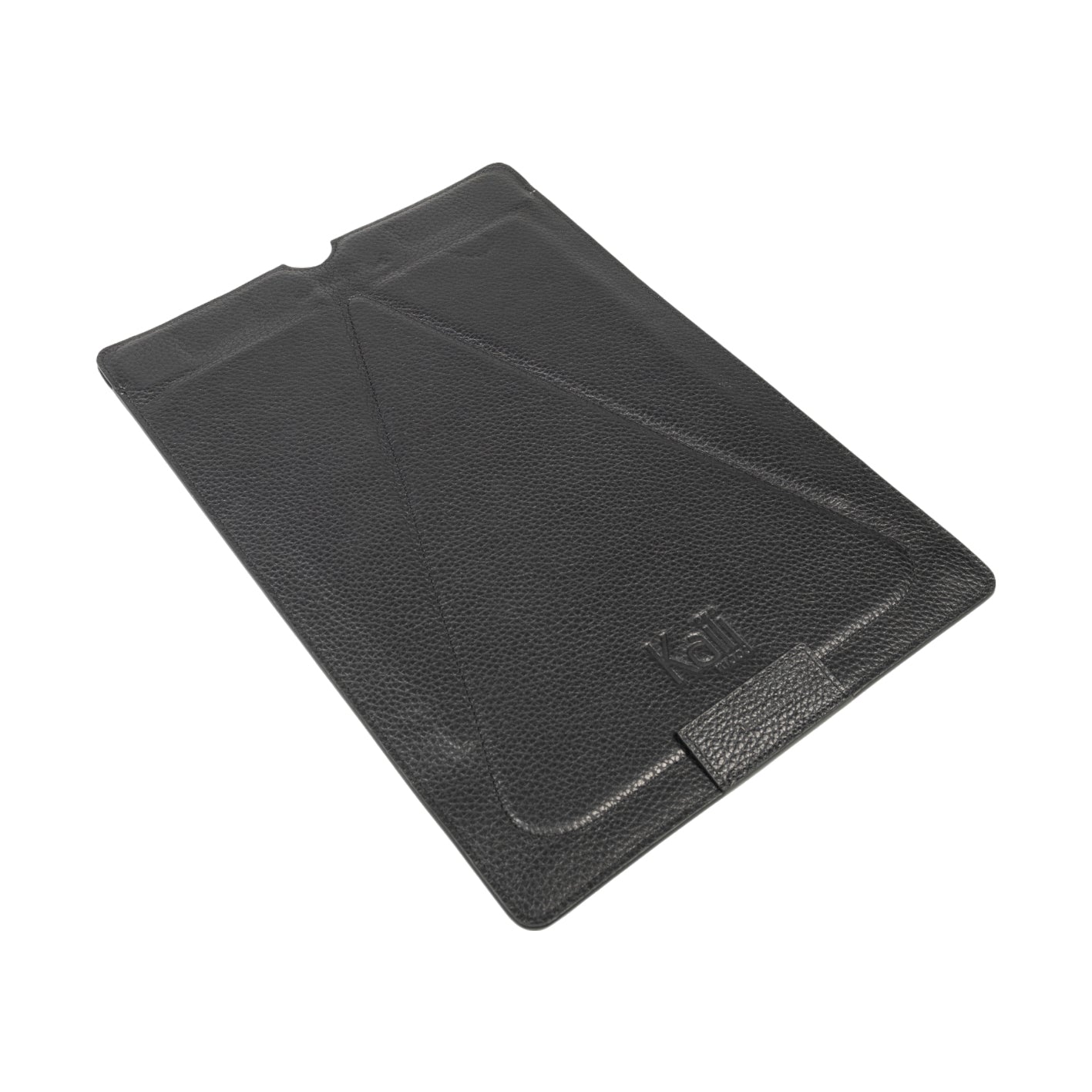 K0031AB | Genuine Leather, full grain, dollar grain Modular Tablet Case/Support. Black color. Closure with magnets. Dimensions: 22 x 31 cm. Packaging: Tnt bag.