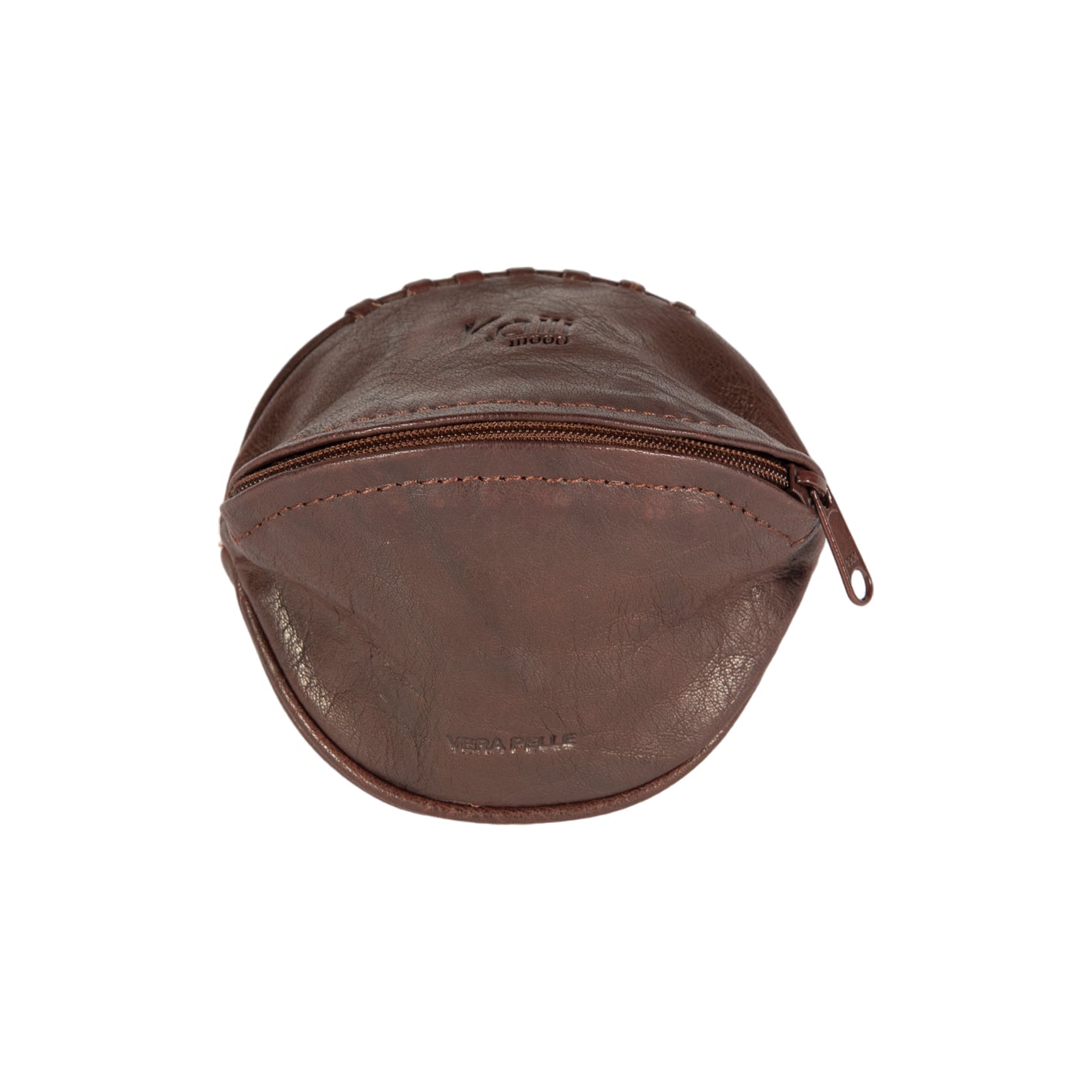 K10655BB | Mini clutch/keychain made of genuine full-grain leather, Volanata. Dark Brown color. Polished Nickel Accessories. Dimensions: 12.5 x 7.5 x 7.5 cm. Packaging: Tnt bag