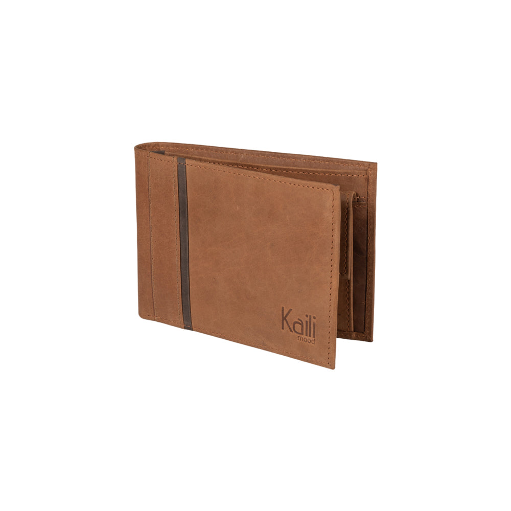 K12203UB | Men's wallet in genuine full-grain leather, Naked. Leather color. RFID protection. Size when closed: 12.5 x 9.5 x 2 cm. Packaging: gift box bottom/cover