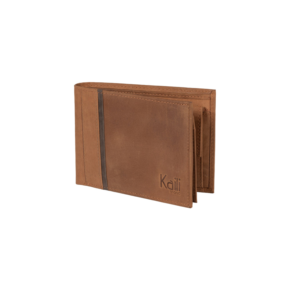 K12220UB | Men's wallet in genuine full-grain leather, Naked. Leather color. RFID protection. Size when closed: 11.5 x 8.3 x 2 cm. Packaging: gift box bottom/cover