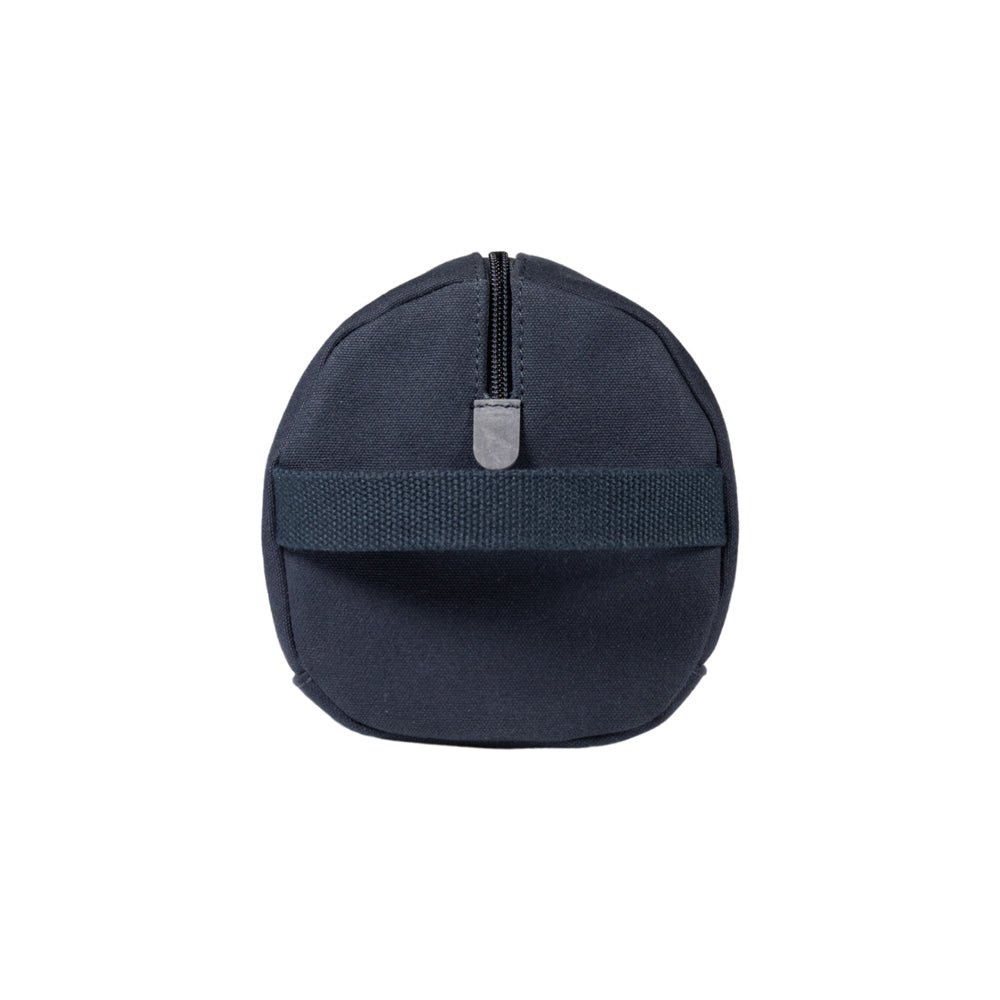 K2005DF | Beauty Case in Canvas 100% Cotton/Full Grain Leather, Naked. Blue color. Side handle. Zipper closure. Dimensions: 25 x 15 x 17 cm. Packaging: Tnt bag