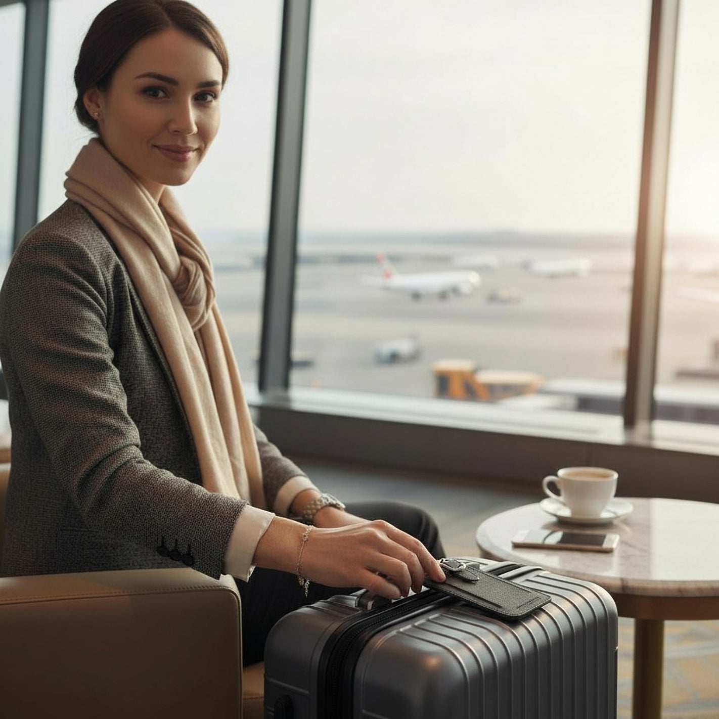 RB0054A | Luggage tag in full-grain genuine leather with a light grain. Color: Black. Adjustable strap. Dimensions: 6.5 x 12 x 0.5 cm