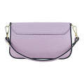 RB1023CI | Small Shoulder Bag with Removable Chain Strap in Genuine Leather Made in Italy. Closure flap - Lilac color - Dimensions: 22 x 12 x 3 cm.