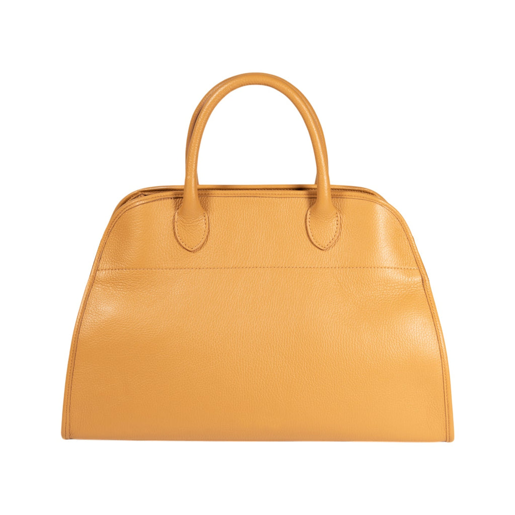 RB1032CQ | Women's Hand Bag FRIDA in Genuine Leather Made in Italy. Shiny Gold metal hardware - Color Leather - Dimensions: cm 43 x 29 x 24 + 12 (Light handles)