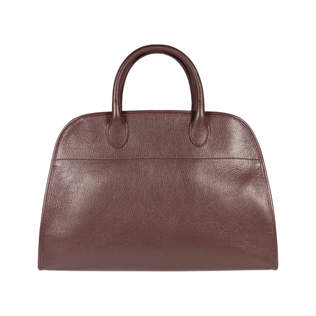 RB1032X | Women's Hand Bag FRIDA in Genuine Leather Made in Italy. Shiny Gold metal hardware - Bordeaux color - Dimensions: cm 43 x 29 x 24 + 12 (Light handles)