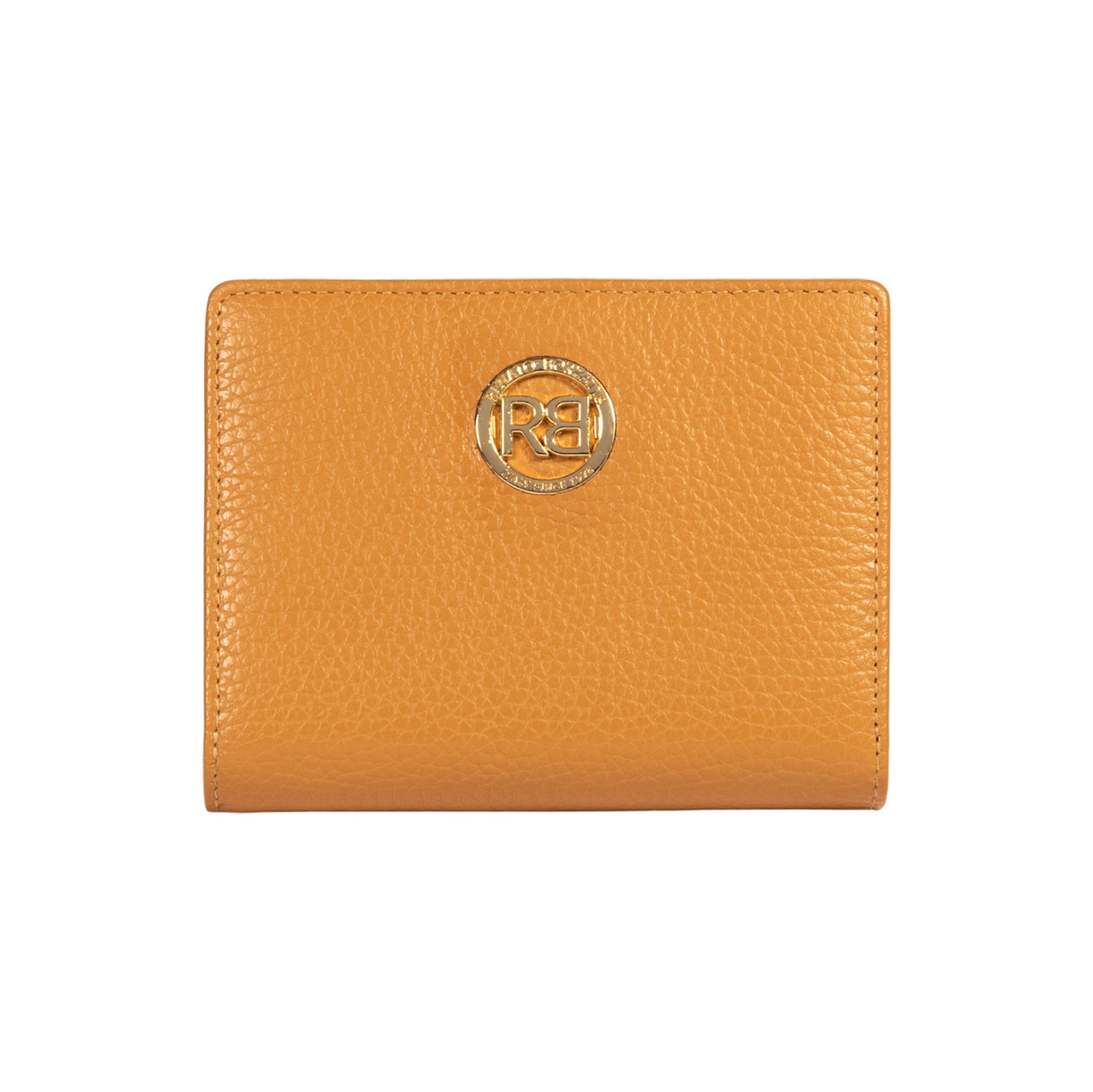 RB1080GCQ | Women's Wallet Made in Italy in Genuine Dollar Grain Leather. Tan Color. Dimensions (closed): 13 x 9 x 2.5 cm