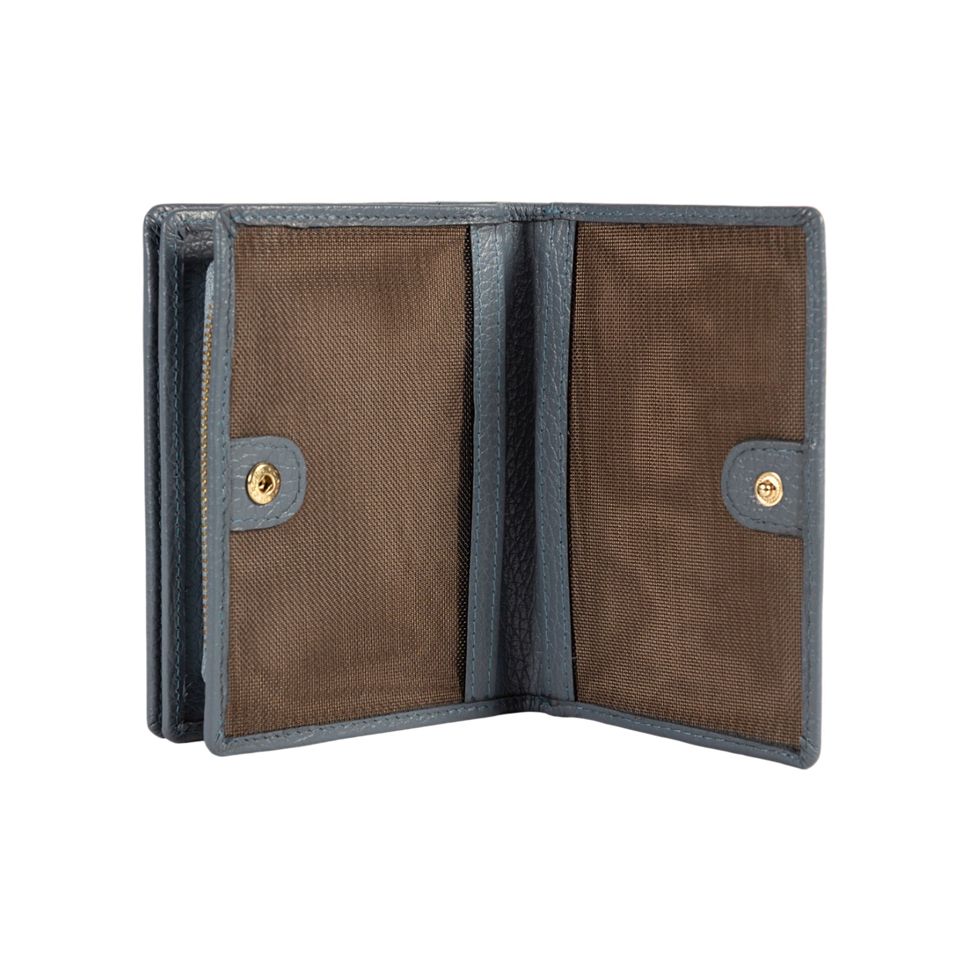 RB1080GP | Women's Wallet Made in Italy in Genuine Dollaro Grain Leather. Color: Air Force Blue. Dimensions (closed): 13 x 9 x 2.5 cm