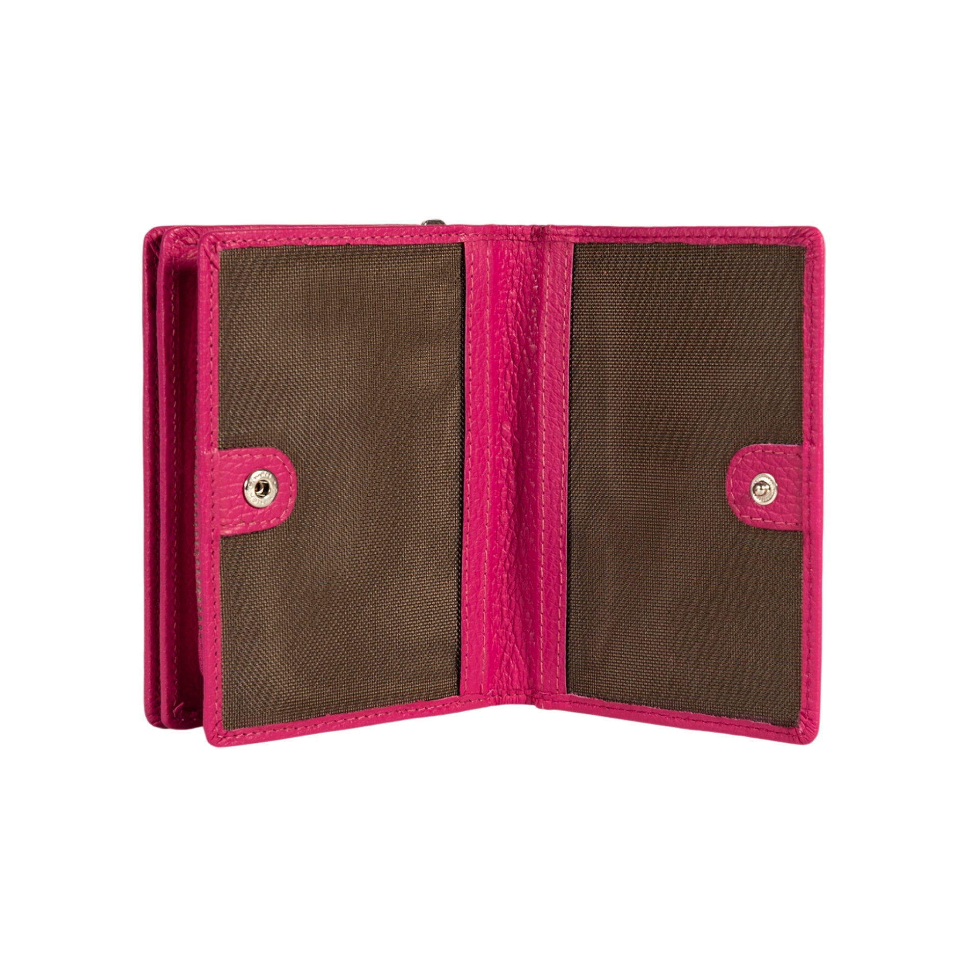 RB1080SBE | Women's Wallet Made in Italy in Genuine Dollar Grain Leather. Color: Fuchsia. Dimensions (closed): 13 x 9 x 2.5 cm