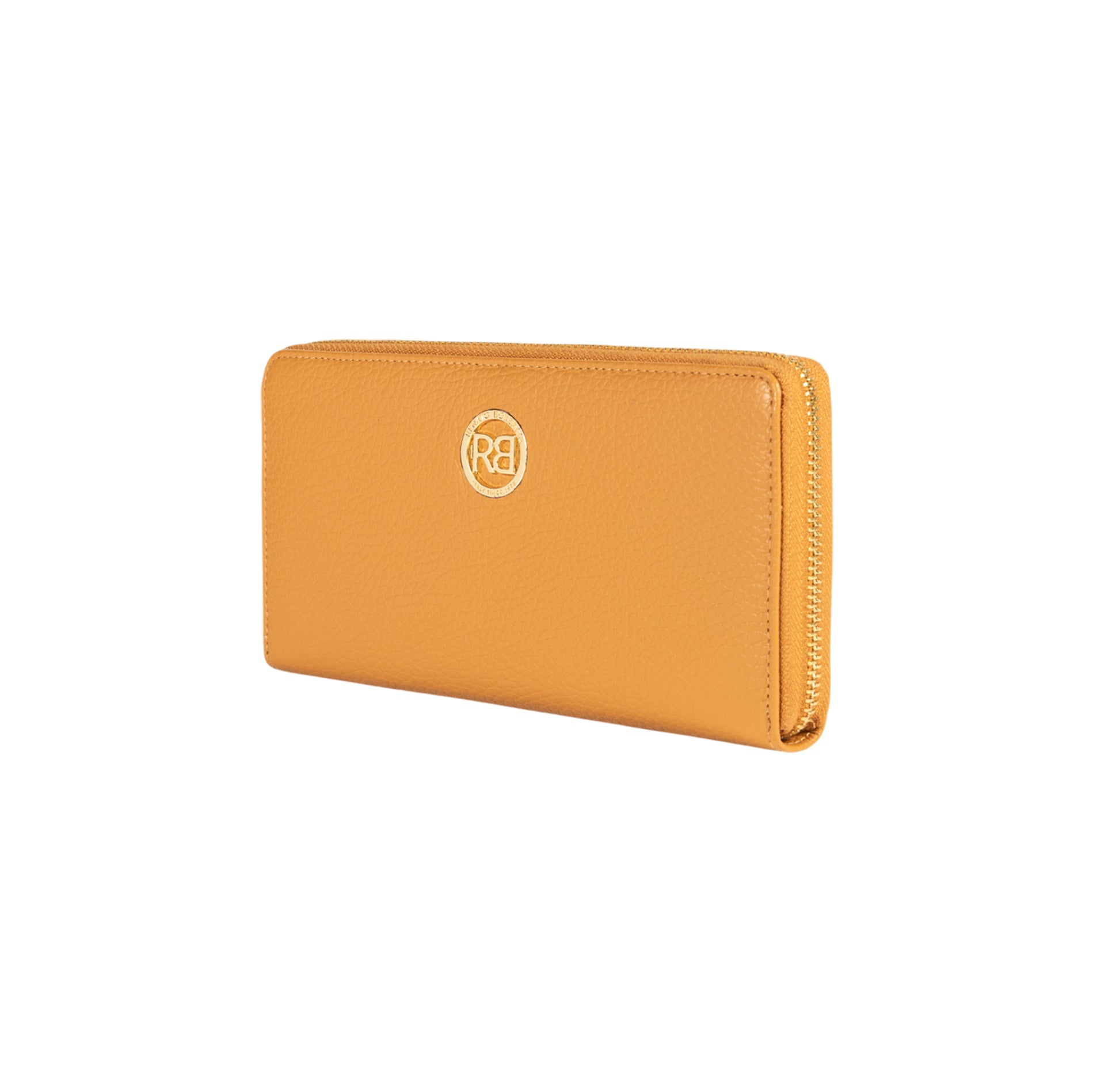 RB1081GCQ | Women's zip-up wallet made in Italy in genuine grained leather. Tan color. Dimensions: 20 x 10 x 2.5 cm